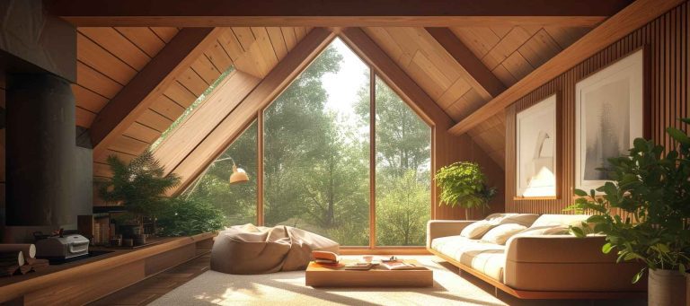 Combles aménagés en chambre parentale avec baie vitrée
